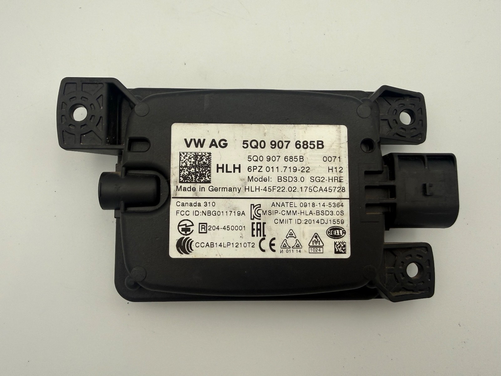 VW GOLF MK7 MK7.5 BLIND SPOT CONTROL MODULE ECU LEFT PASSENGER  SIDE 5Q0907685B