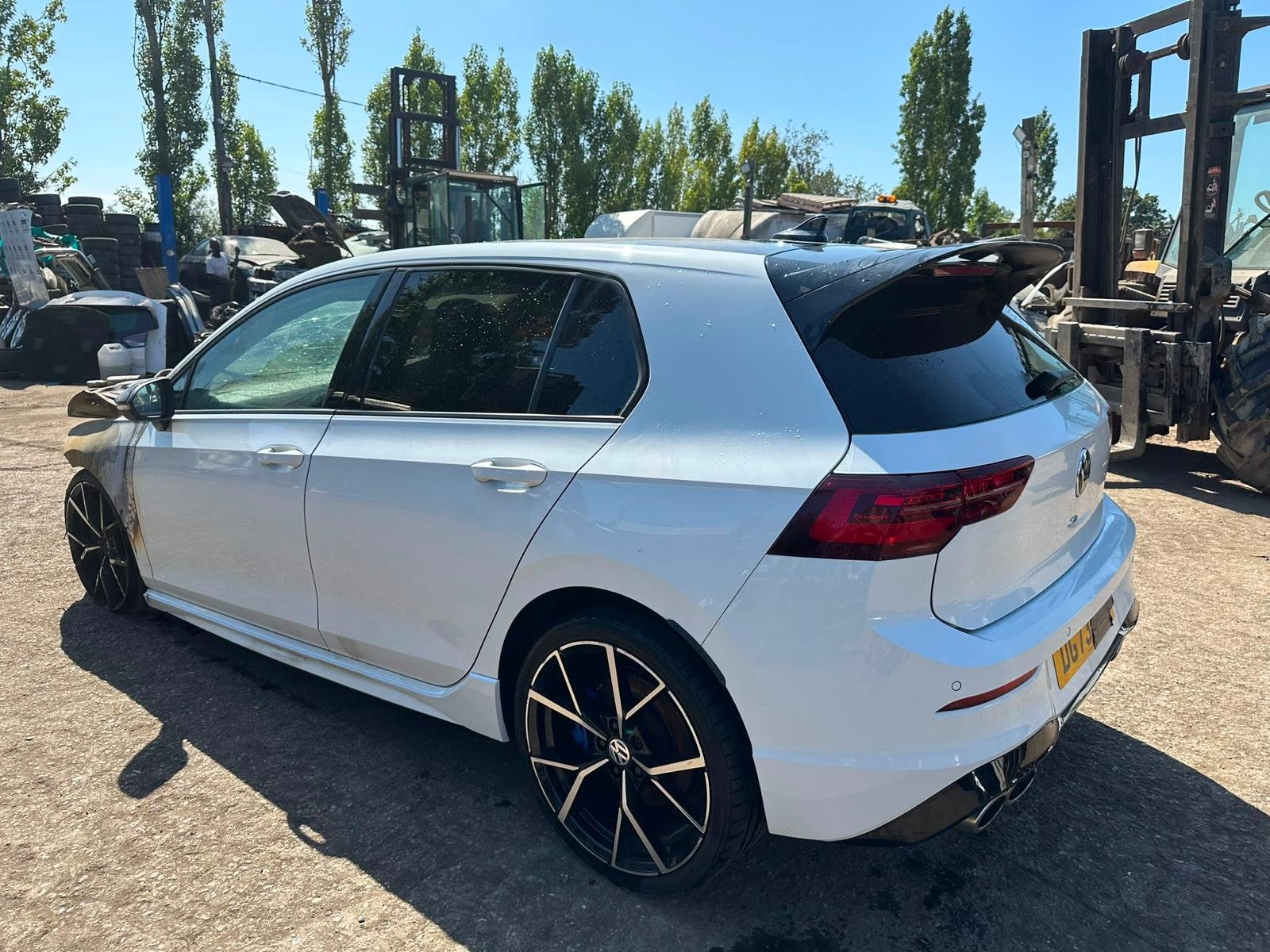 A 2023 Golf R in stock, being broken for parts